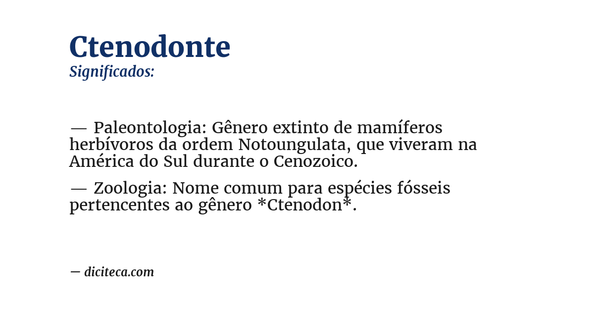Significado de ctenodonte
