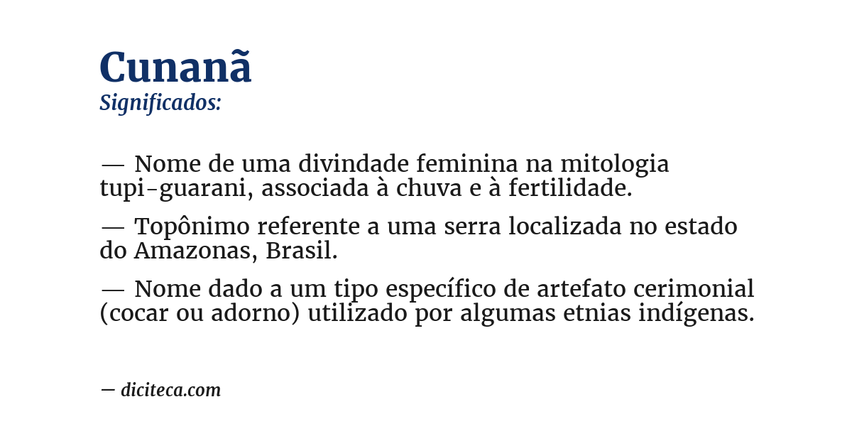 Significado de cunanã