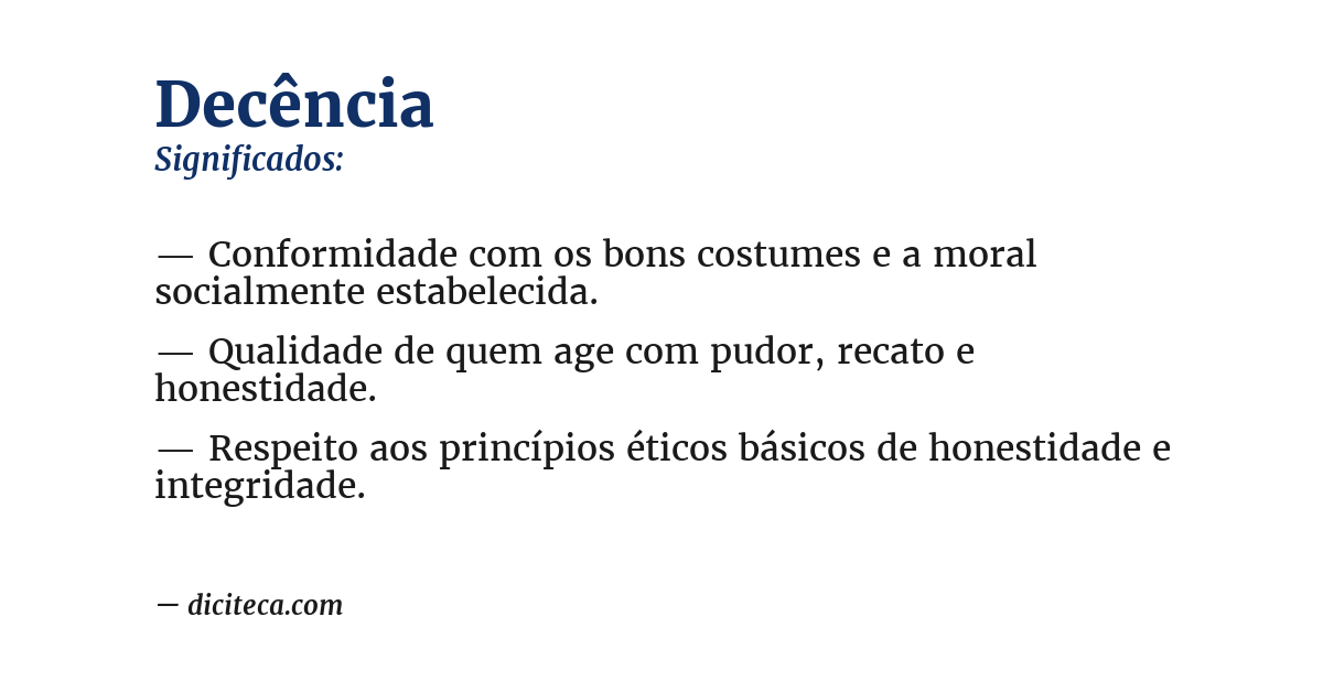 Significado de decência