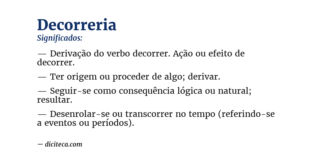 Significado de decorreria