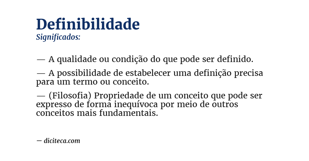 Significado de definibilidade