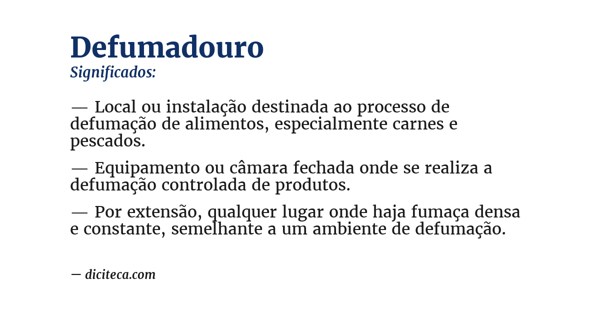 Significado de defumadouro