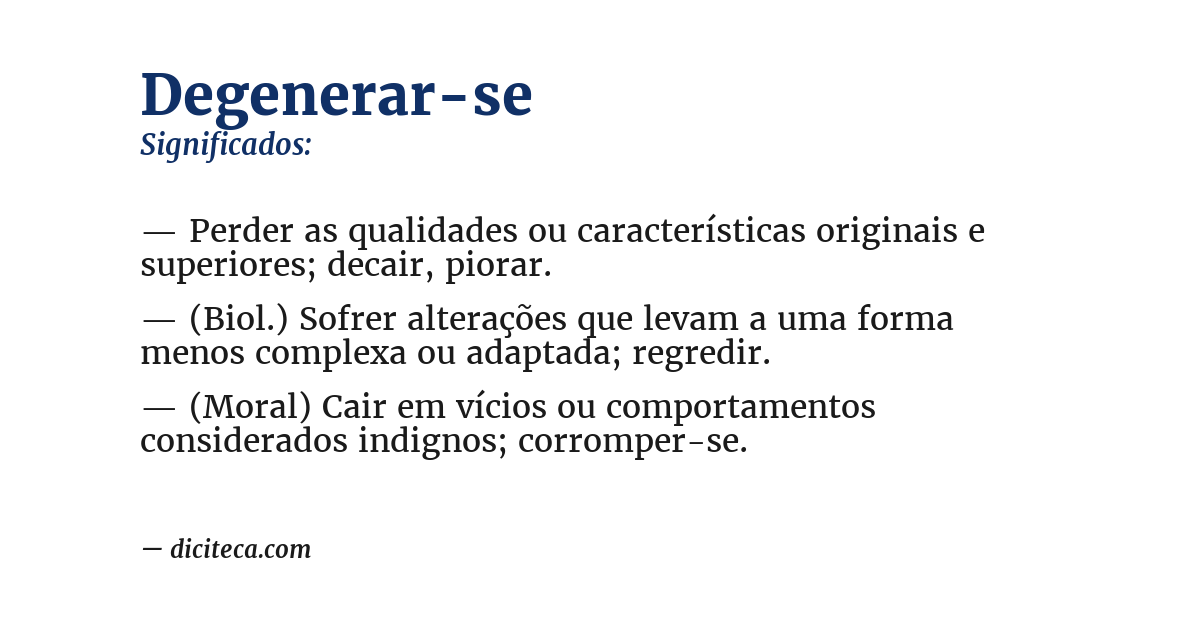 Significado de degenerar-se
