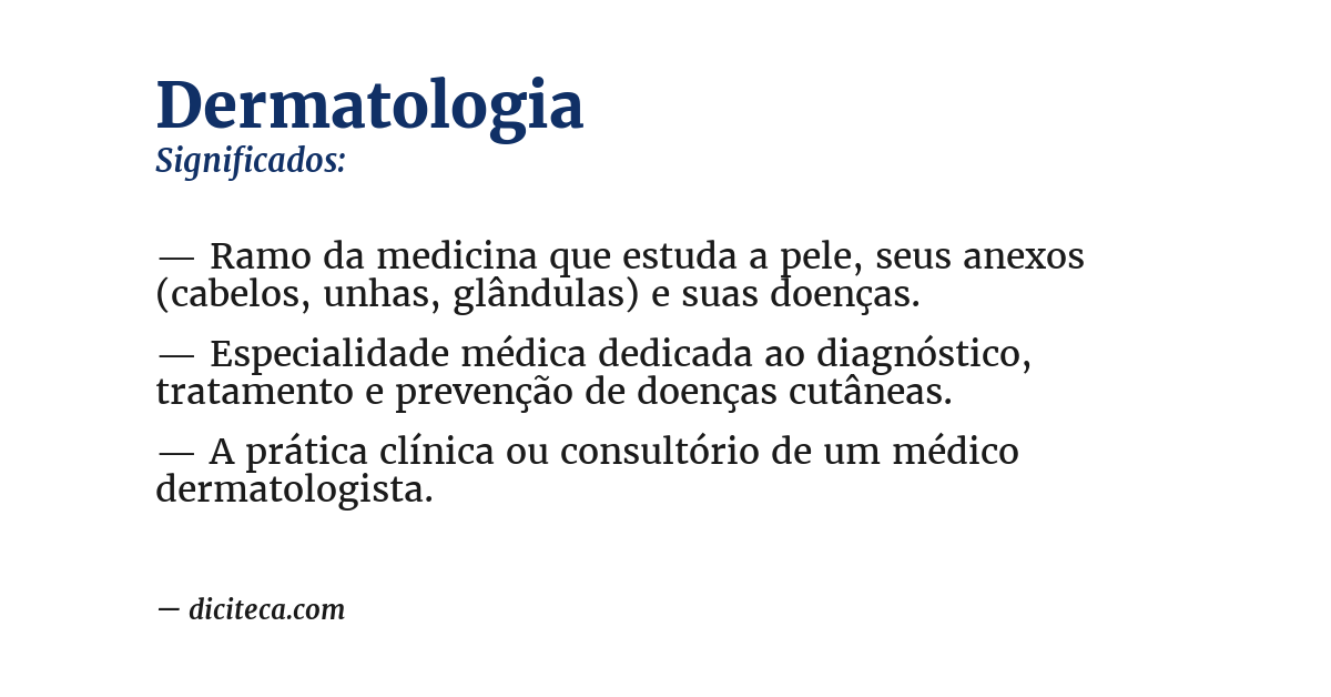 Significado de dermatologia
