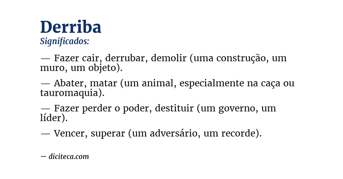 Significado de derriba
