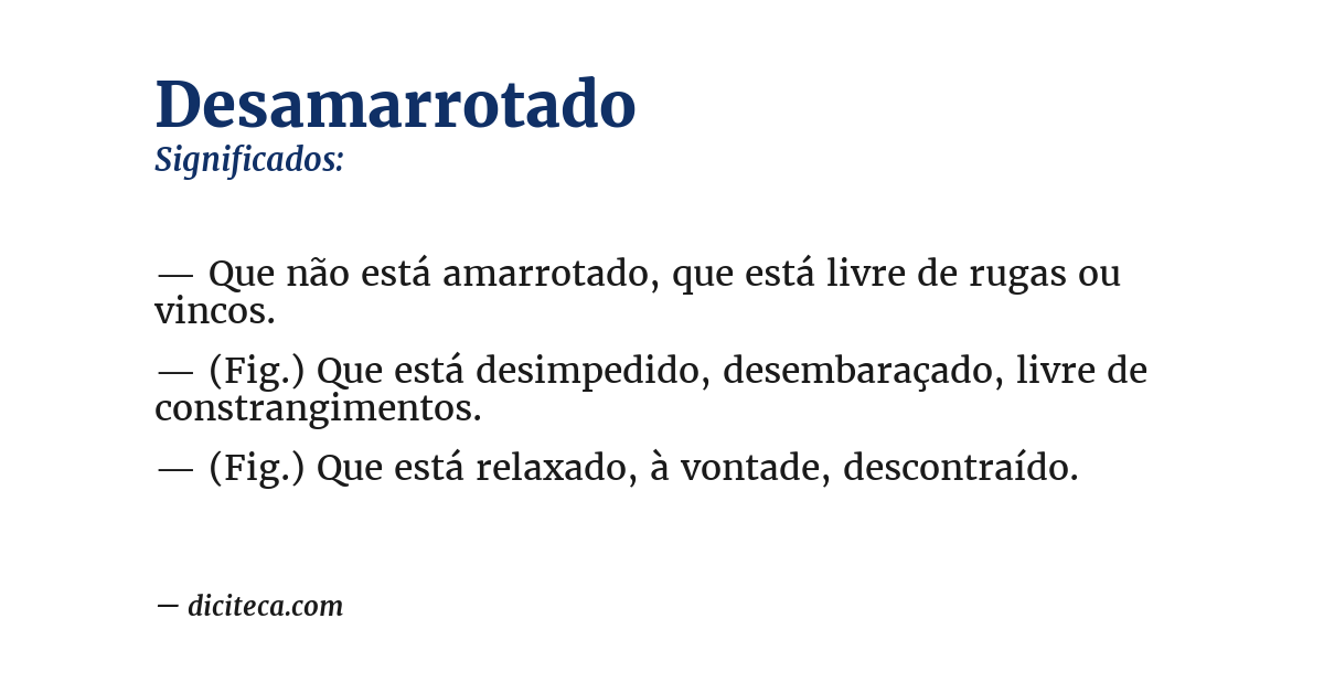 Significado de desamarrotado