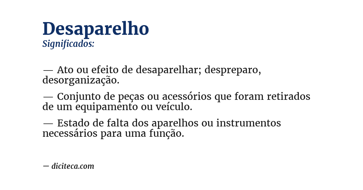 Significado de desaparelho