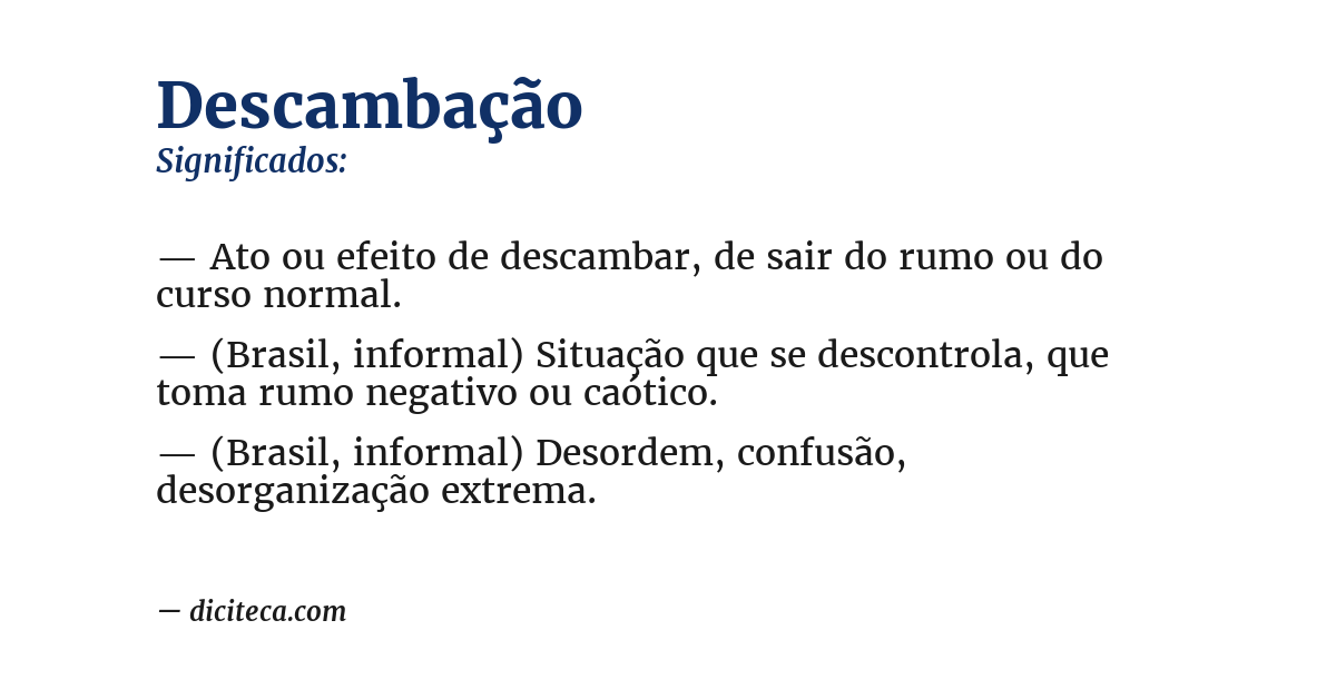 Significado de descambação