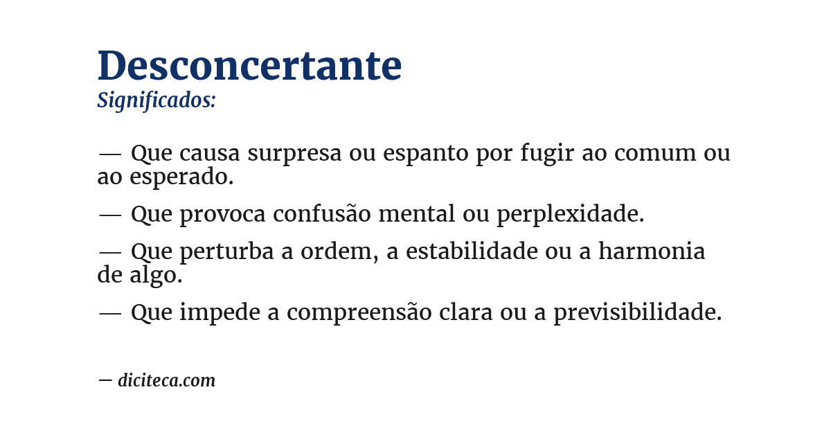 Significado de desconcertante