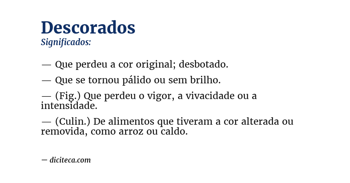 Significado de descorados