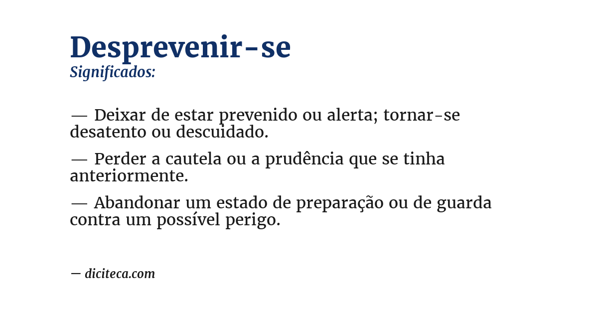 Significado de desprevenir-se