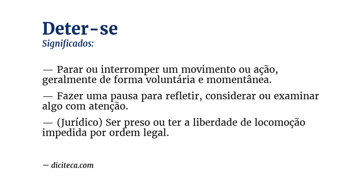 Significado de deter-se