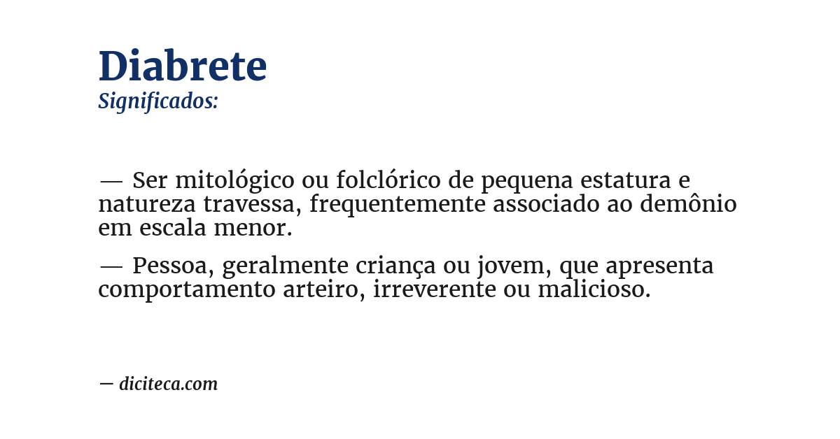 Significado de diabrete