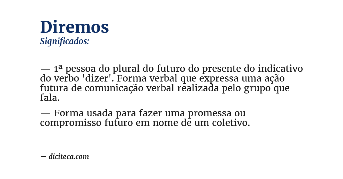 Significado de diremos