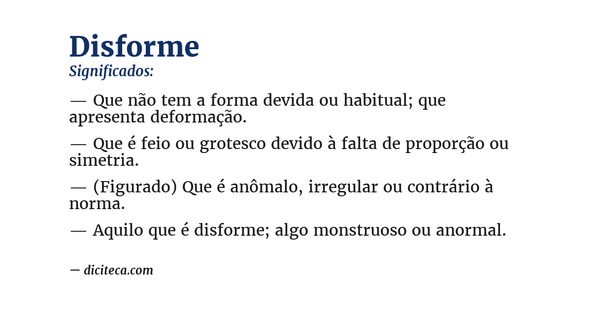 Significado de disforme