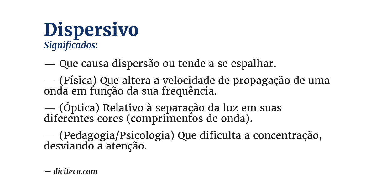 Significado de dispersivo