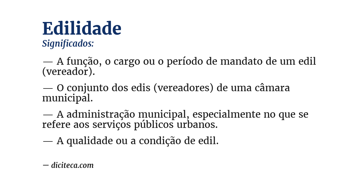 Significado de edilidade