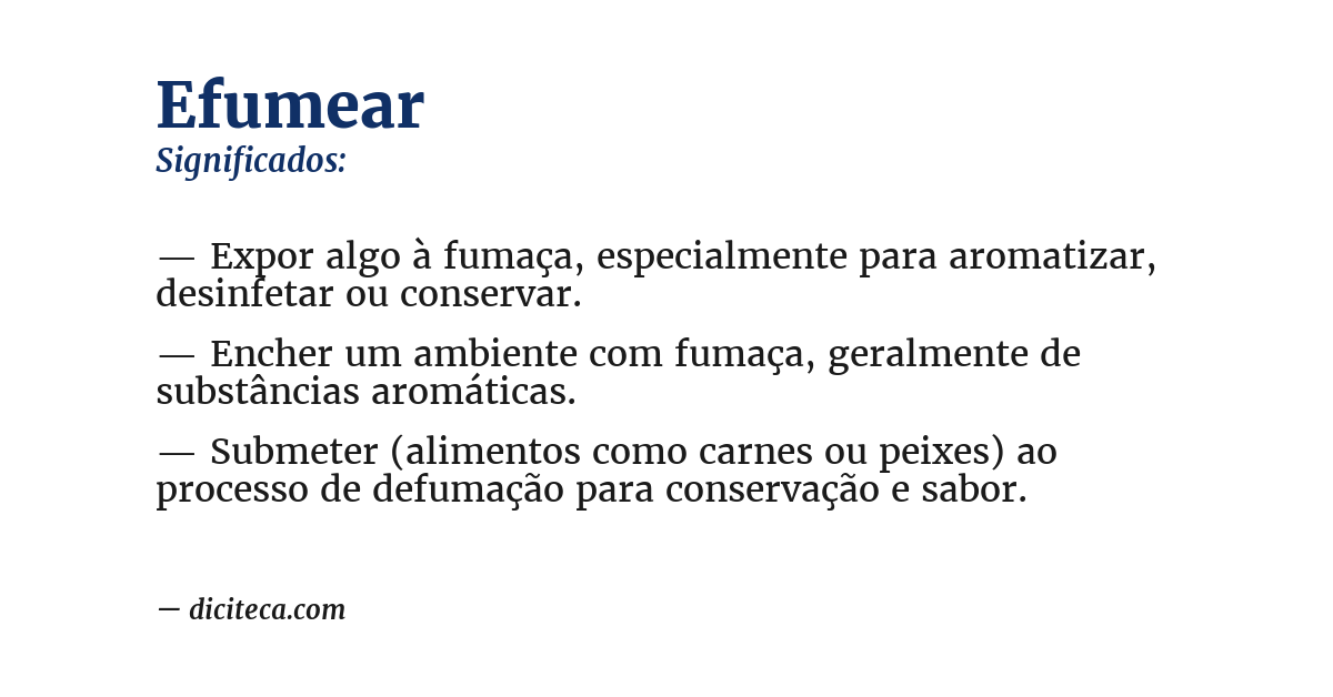 Significado de efumear