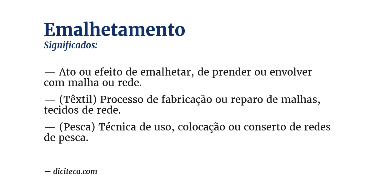 Significado de emalhetamento