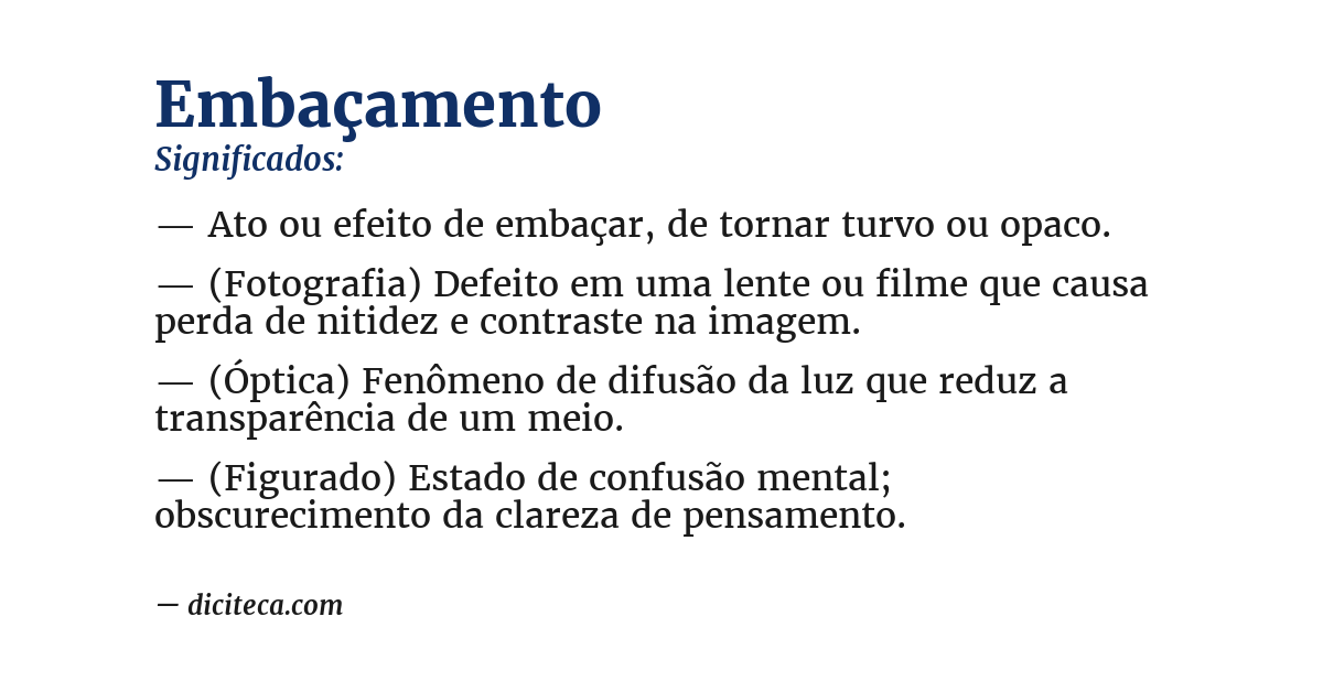Significado de embaçamento