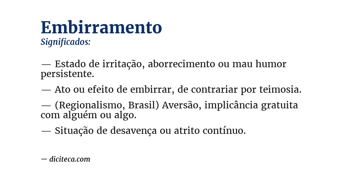 Significado de embirramento