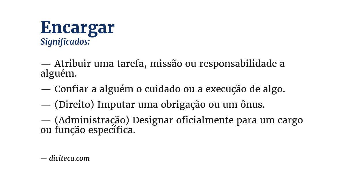 Significado de encargar