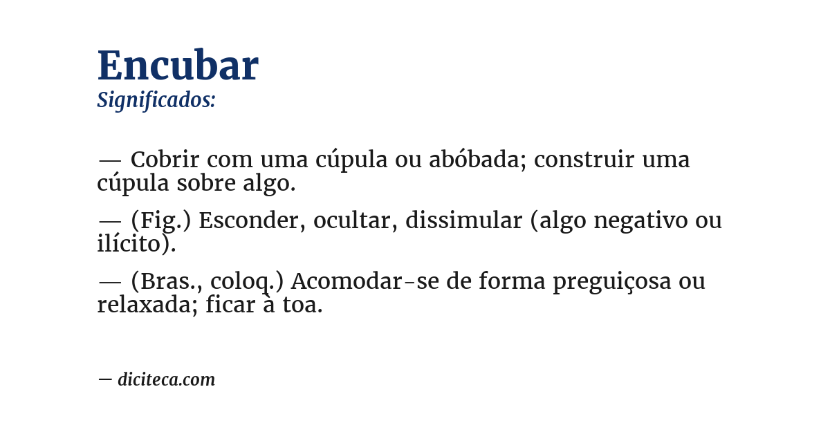 Significado de encubar