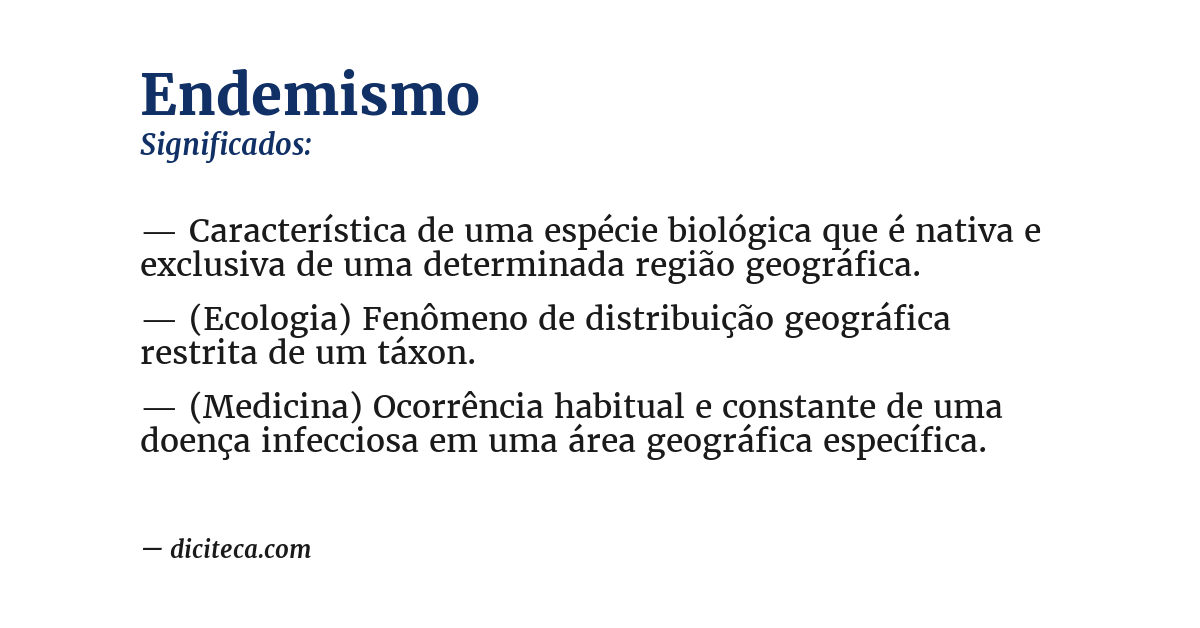 Significado de endemismo