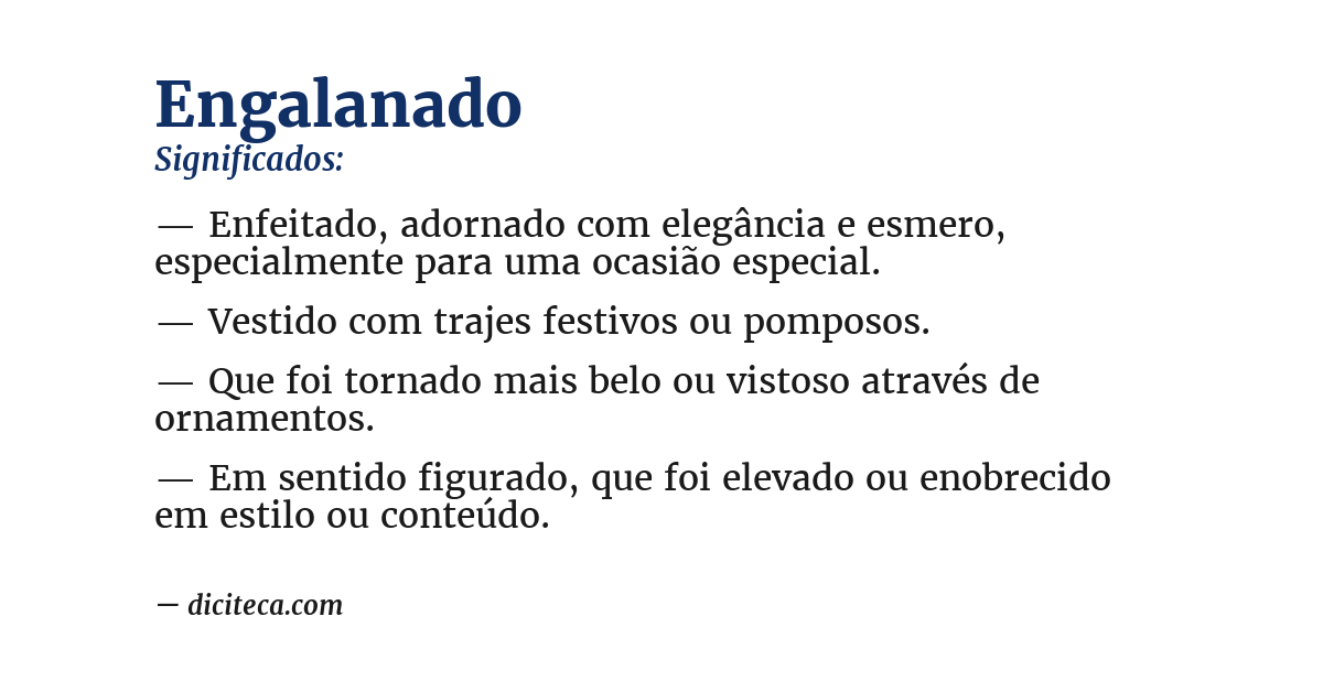Significado de engalanado