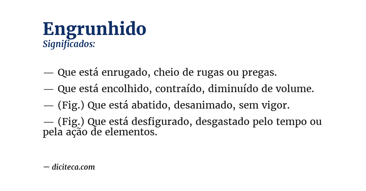 Significado de engrunhido