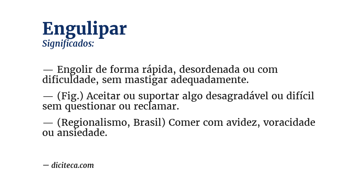 Significado de engulipar