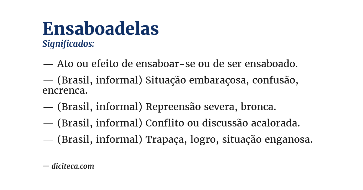 Significado de ensaboadelas