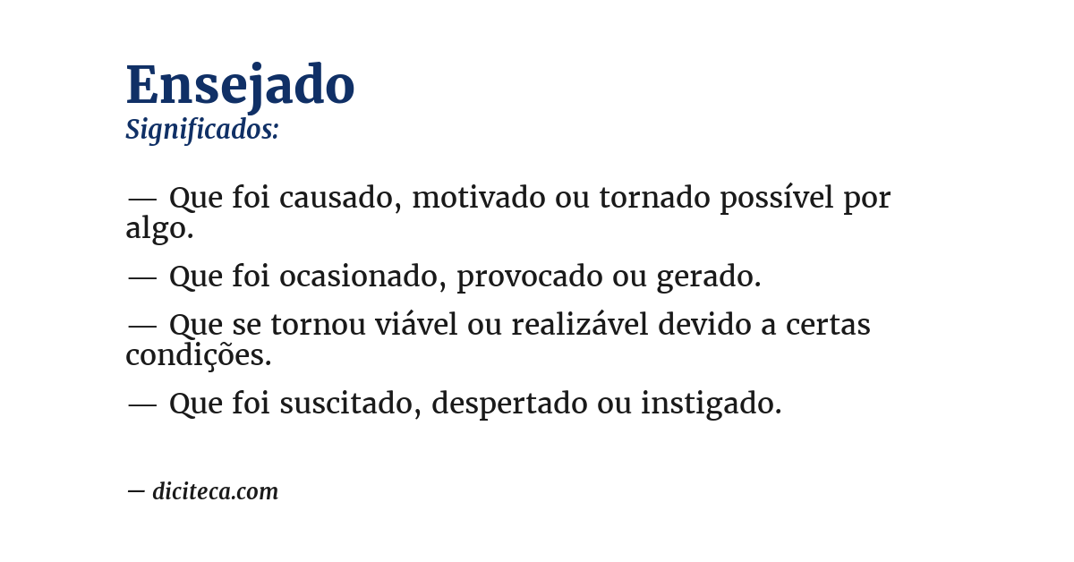 Significado de ensejado