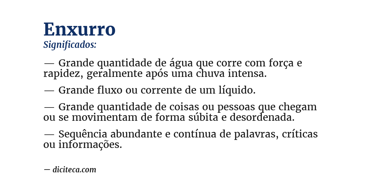 Significado de enxurro