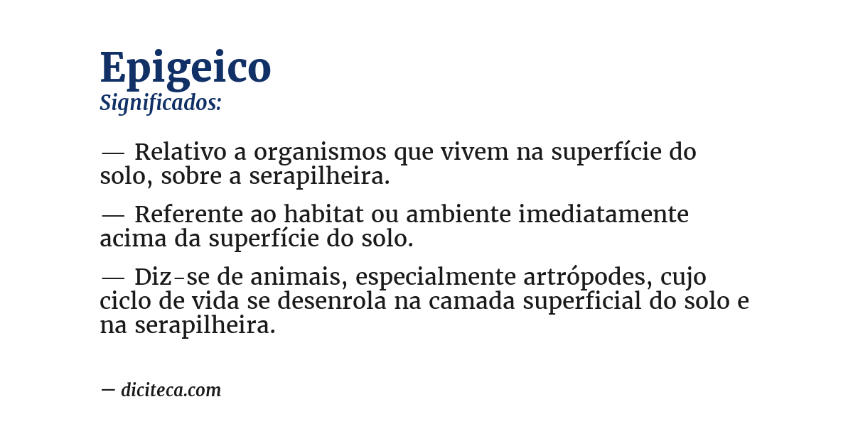 Significado de epigeico