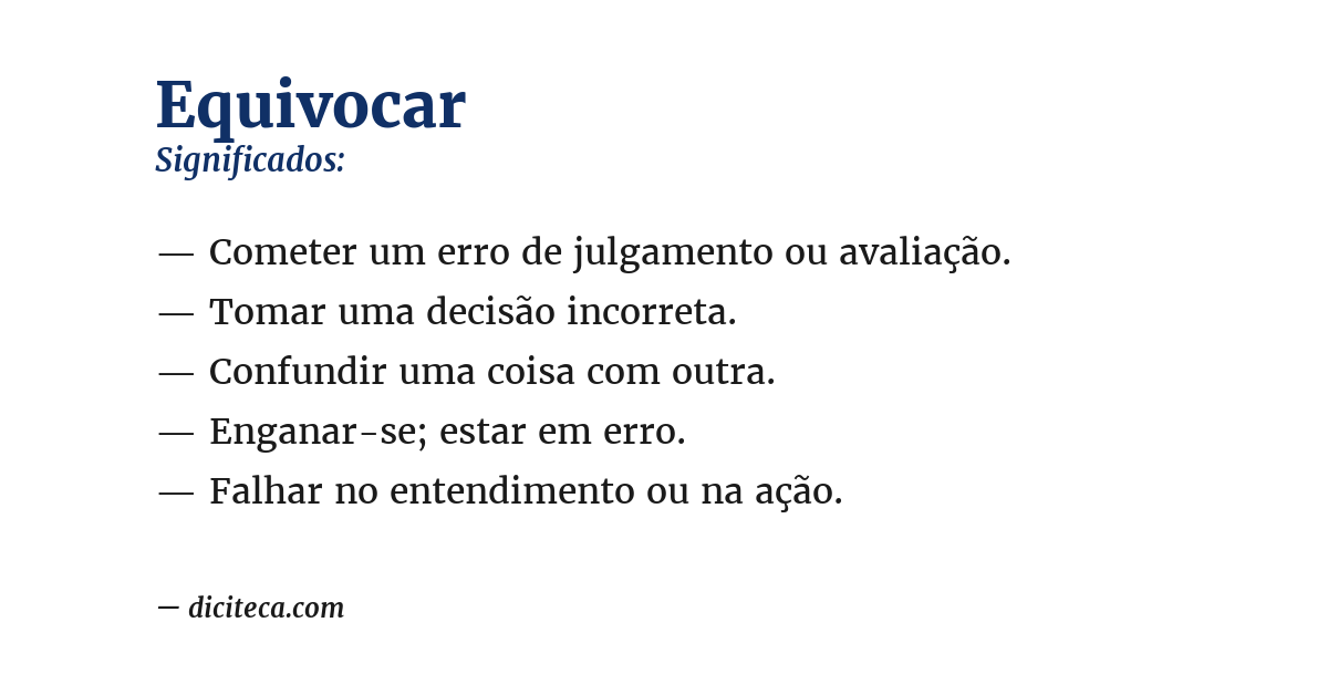 Significado de equivocar