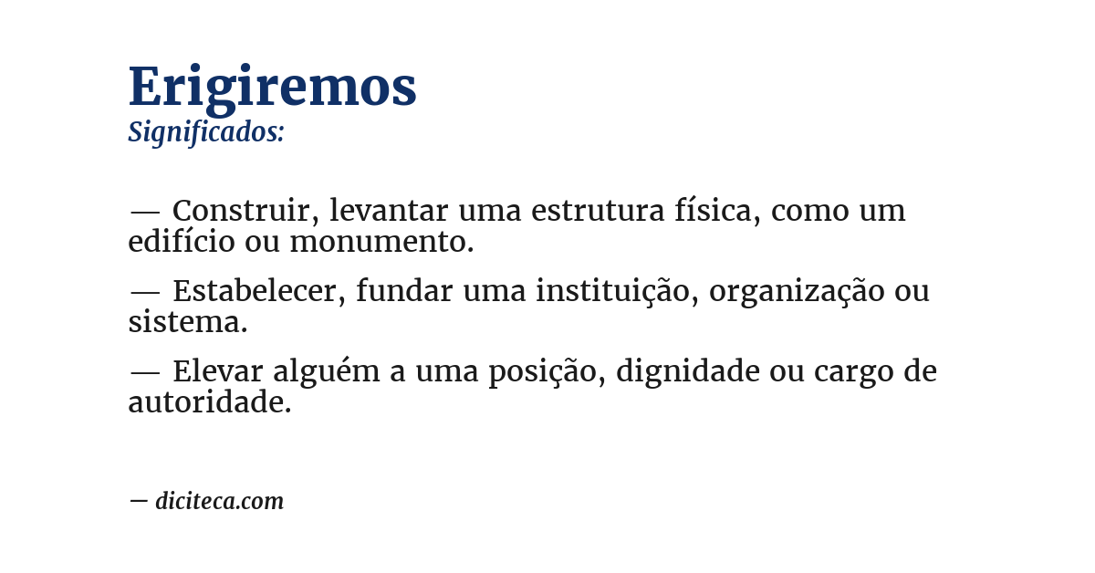 Significado de erigiremos