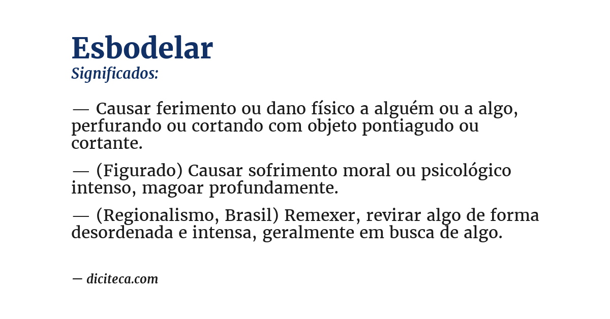 Significado de esbodelar