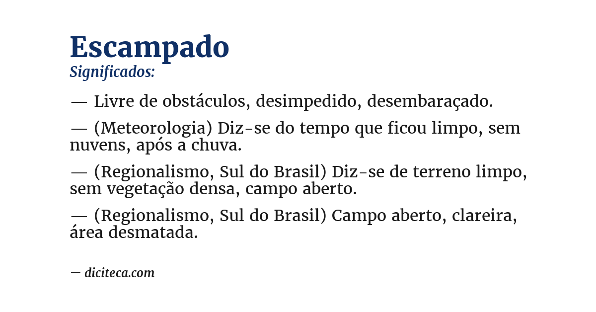 Significado de escampado