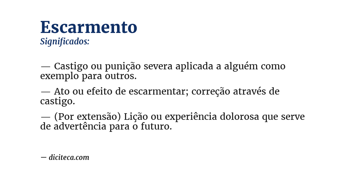 Significado de escarmento