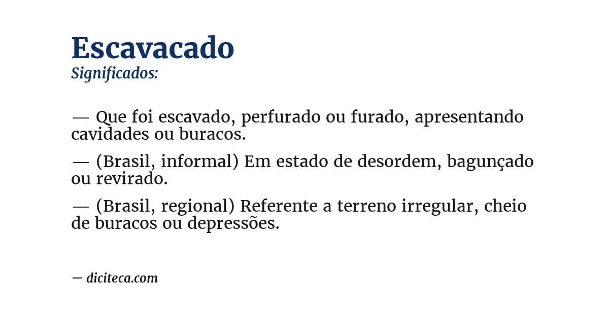 Significado de escavacado