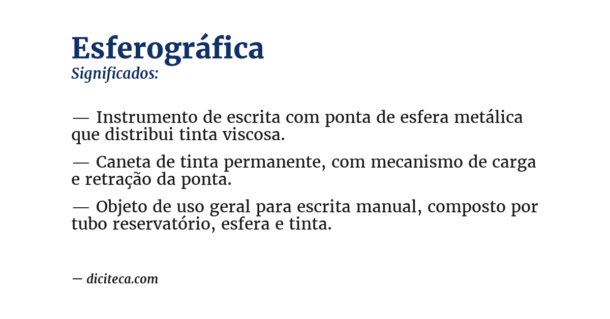 Significado de esferográfica