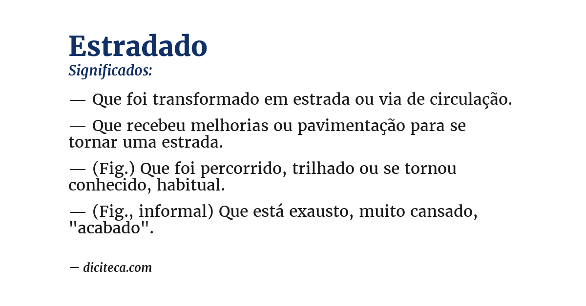 Significado de estradado