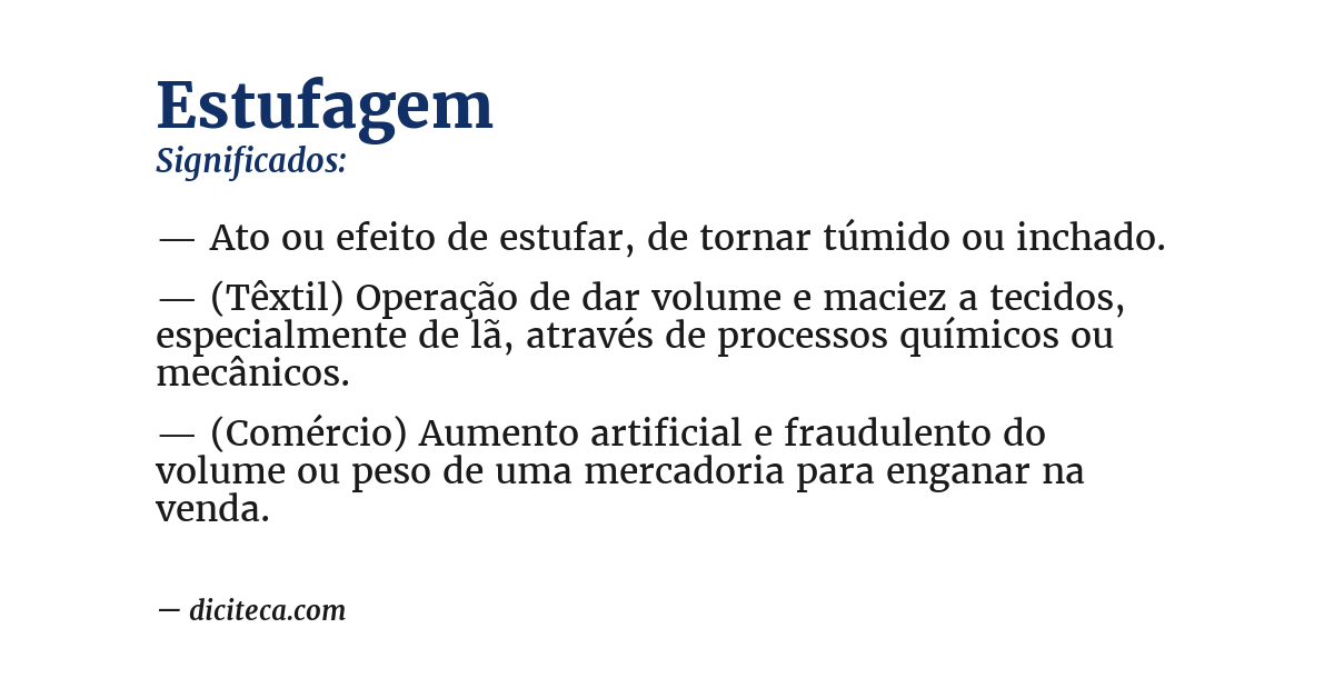 Significado de estufagem