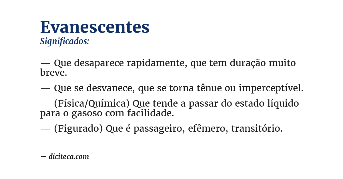 Significado de evanescentes