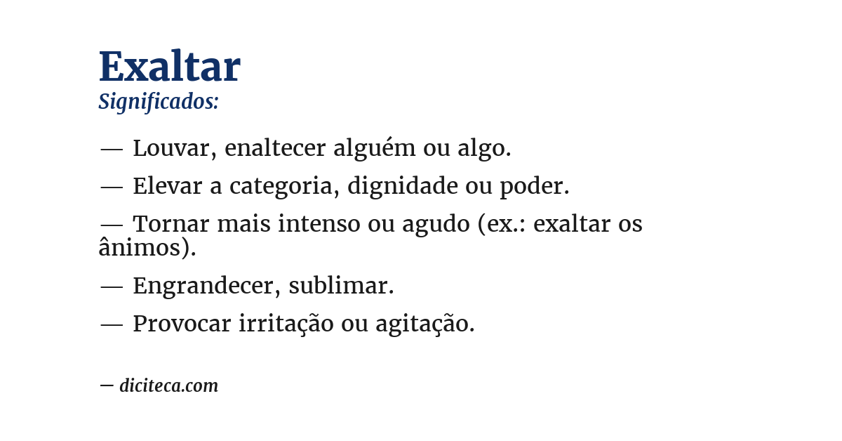 Significado de exaltar