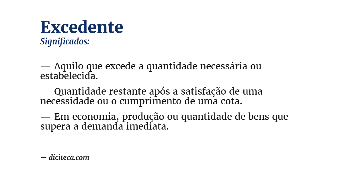 Significado de excedente