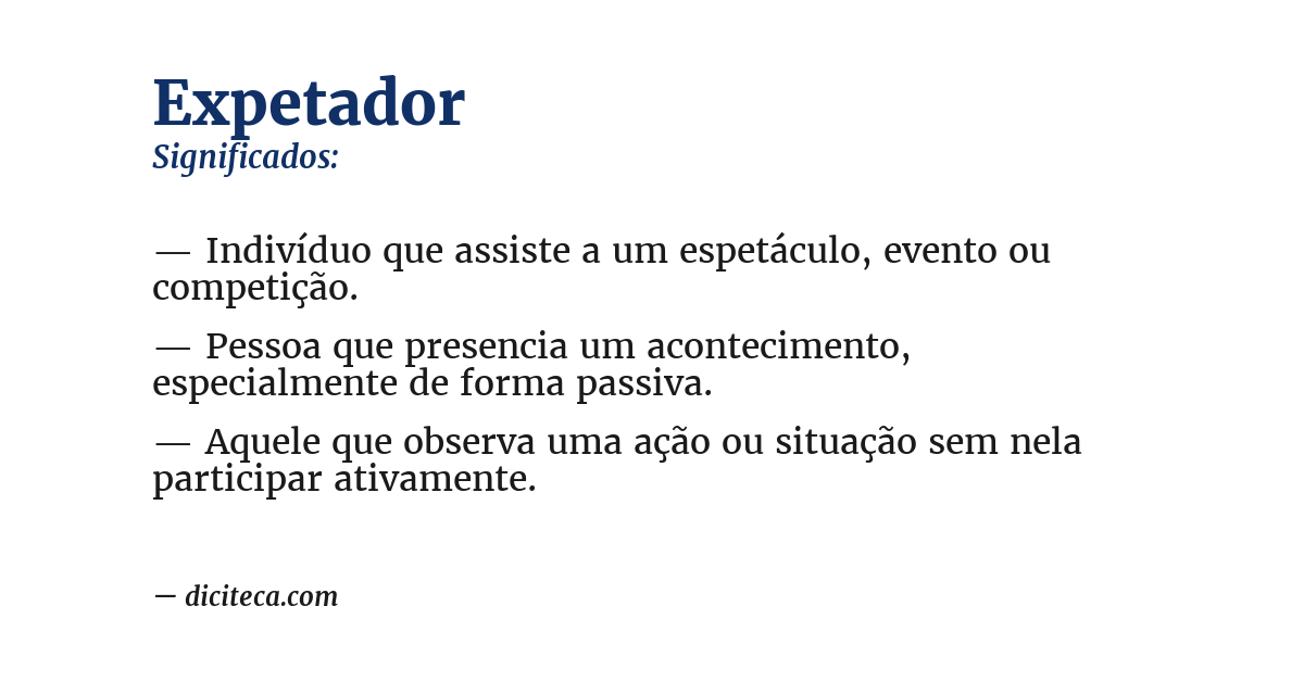 Significado de expetador