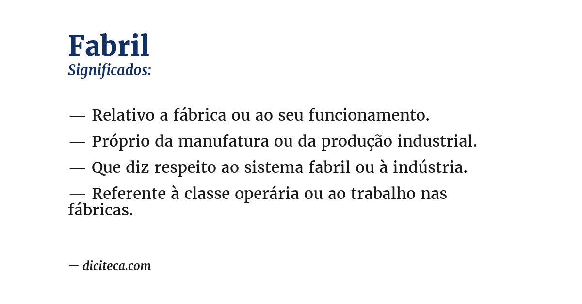 Significado de fabril