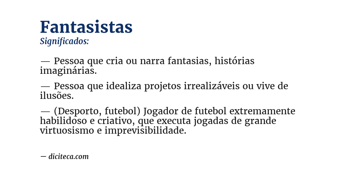 Significado de fantasistas